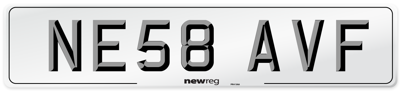 NE58 AVF Number Plate from New Reg